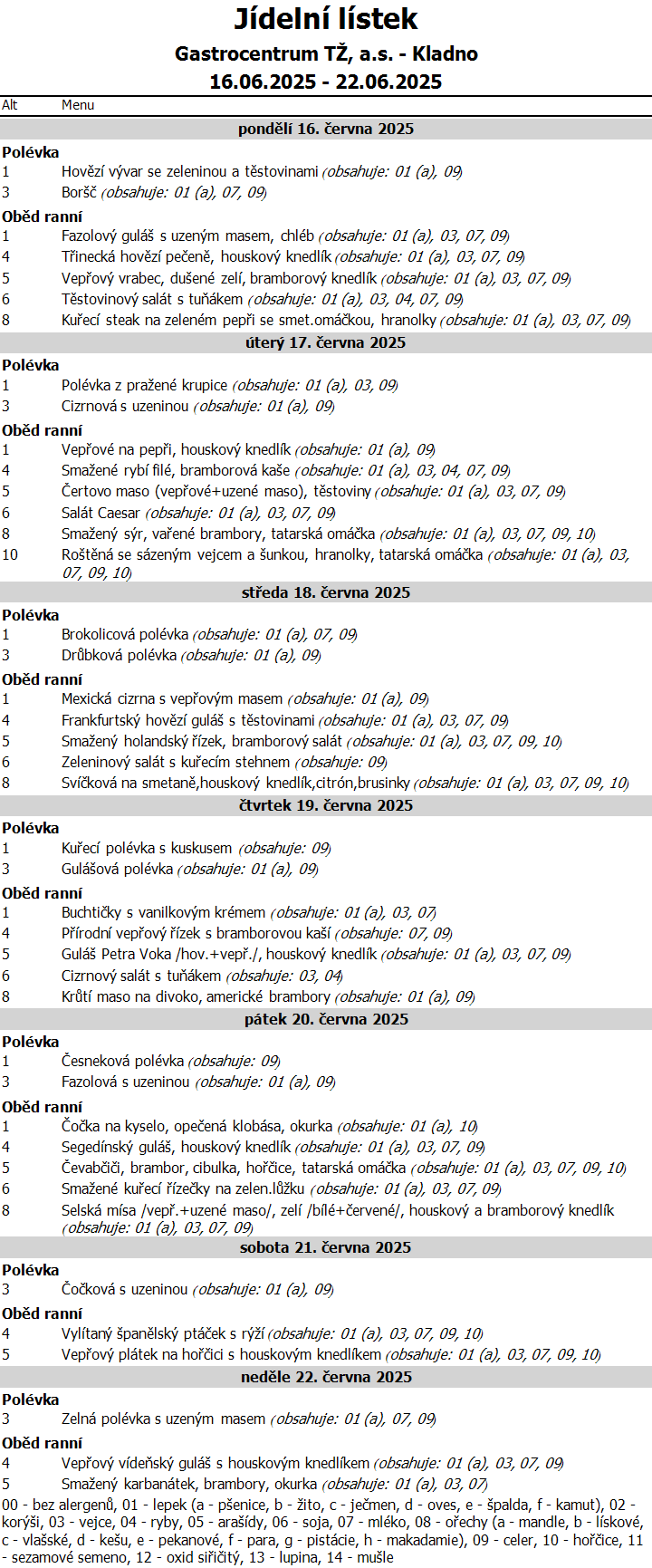 Týdenní menu 25