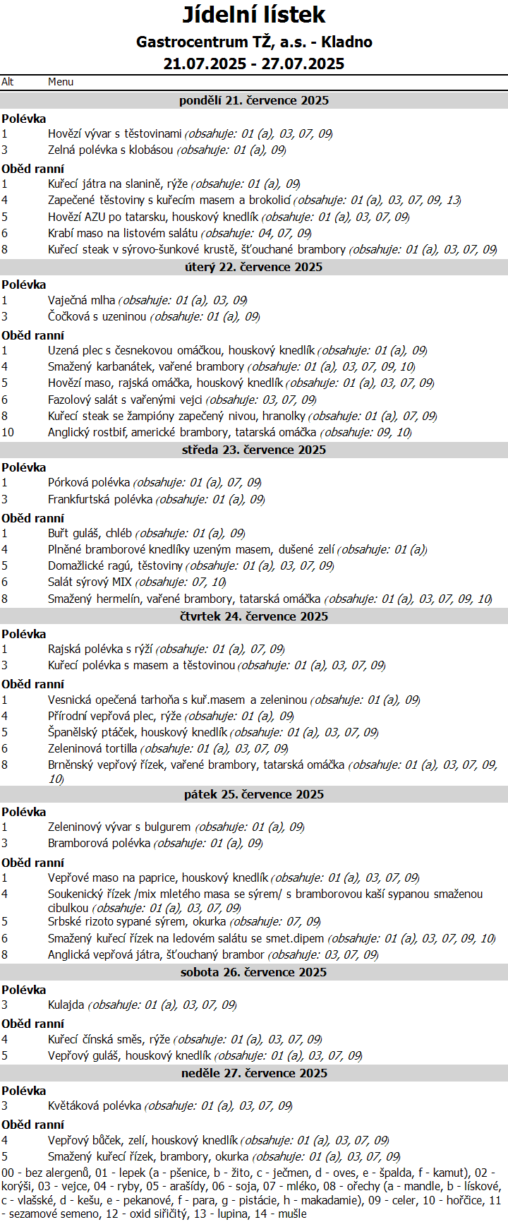 Týdenní menu 30
